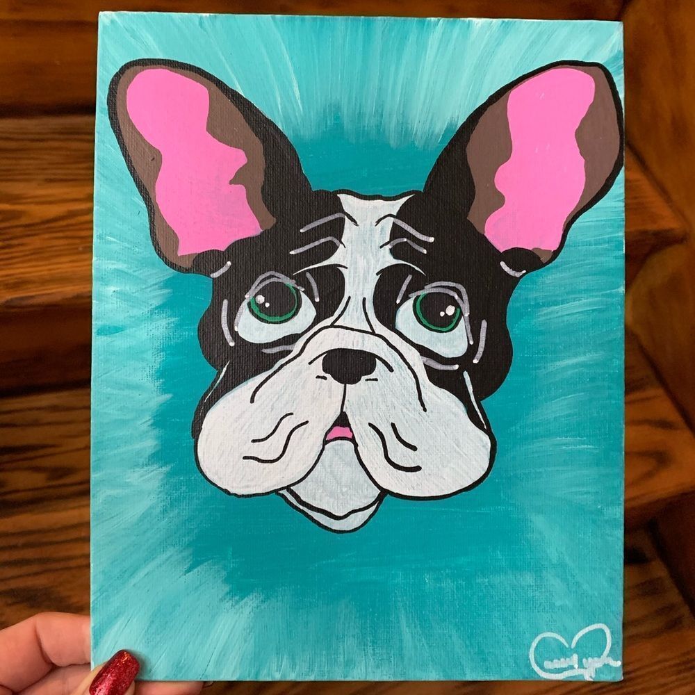Frenchie Dog Acrylic Original Painting